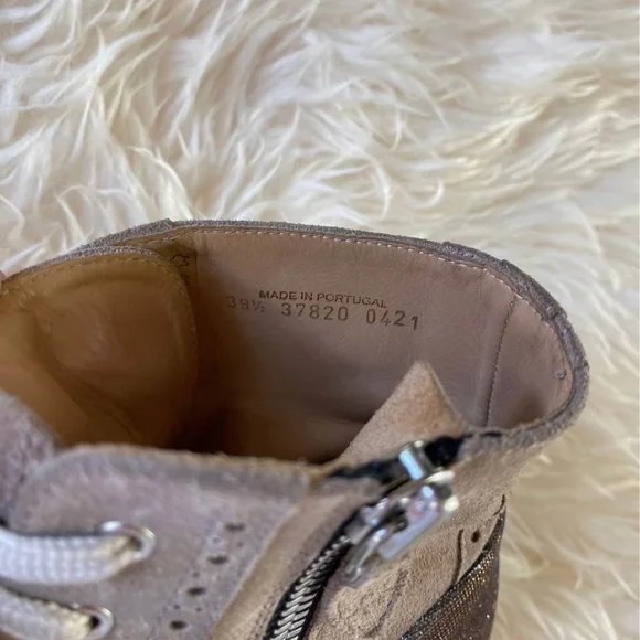 Women's Taupe Suede Lace-Up & Zip Ankle Booties - Picture 9 of 9